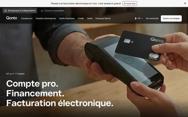 Publicité Qonto, compte professionnel